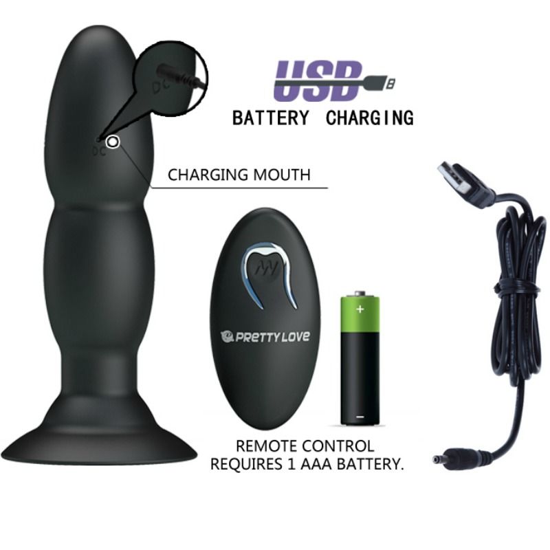 PRETTY LOVE - PLUG VIBRADOR COM ROTAÇÃO E CONTROLO REMOTO - Sex Shop Sexy