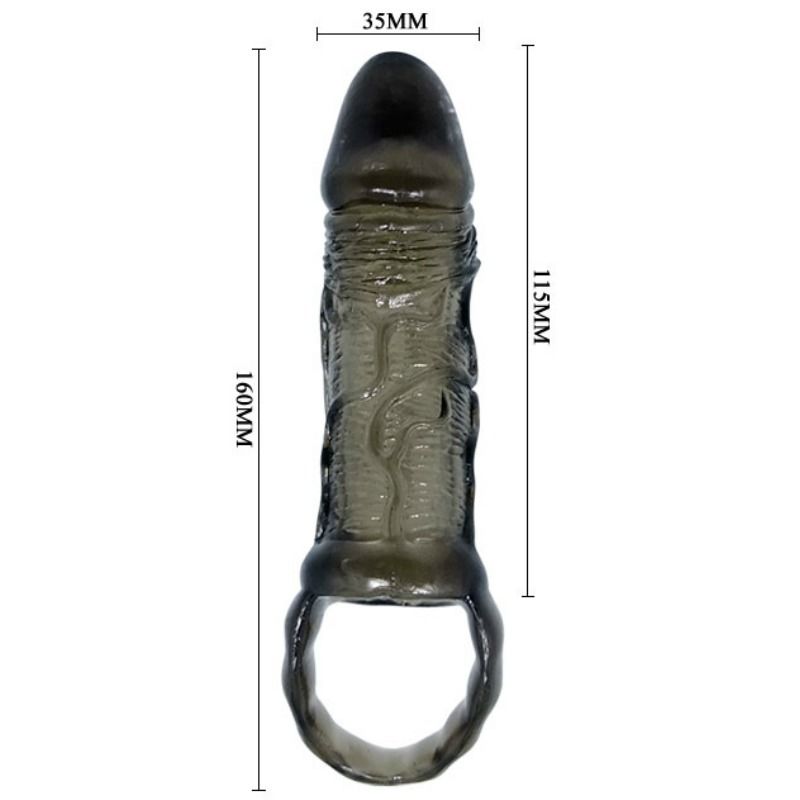 BAILE - CAPA EXTENSORA PARA PÊNIS COM STRAP PARA TESTÍCULOS 11.5 CM - Sex Shop Sexy