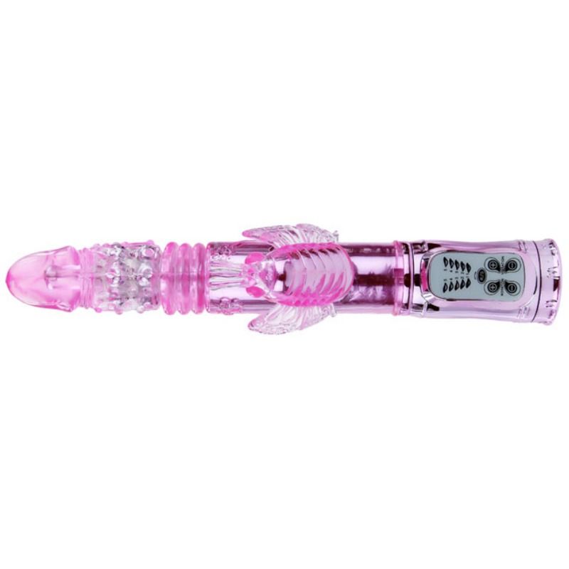 BAILE - VIBRADOR RECARREGÁVEL COM ROTAÇÃO E ESTIMULADOR THROBBING BUTTERFLY - Sex Shop Sexy