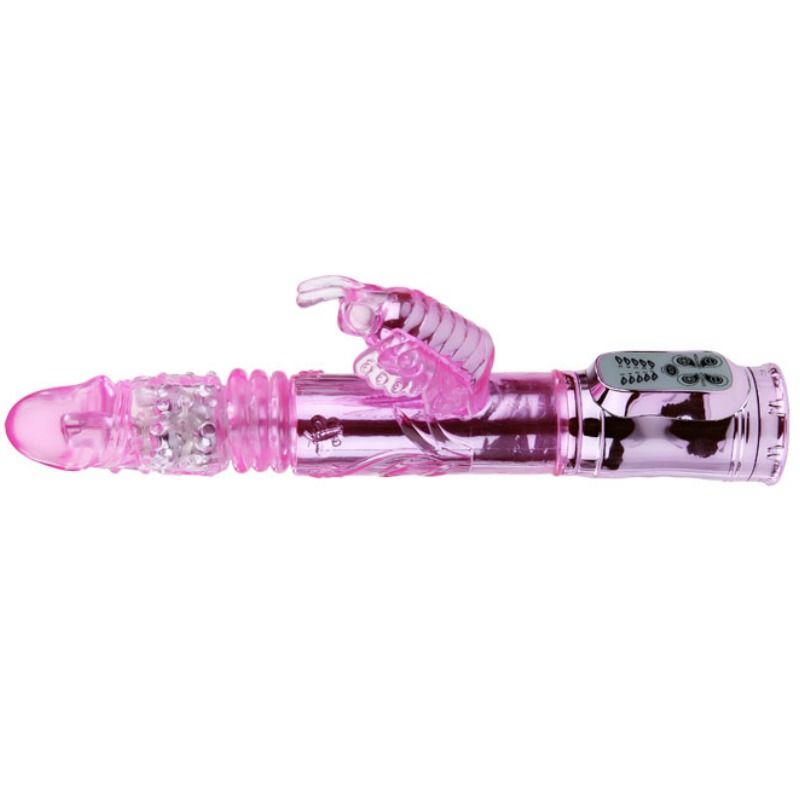 BAILE - VIBRADOR RECARGABLE CON ROTACIÓN Y ESTIMULADOR DE MARIPOSA PULSANTE