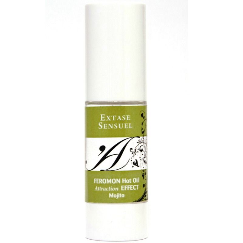 EXTASE SENSUAL - ÓLEO DE MASSAGEM EFEITO CALOR COM FEROMONAS MOJITO 30 ML - Sex Shop Sexy