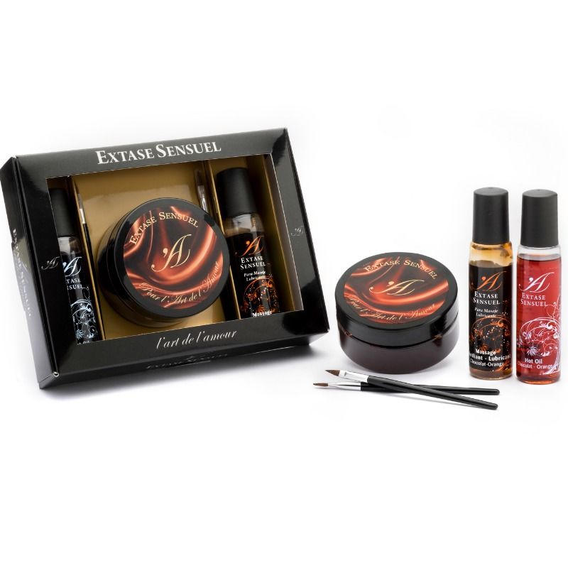 EXTASE SENSUAL - KIT COFRE CHOCOLATE AFRODISÍACO - Sex Shop Sexy