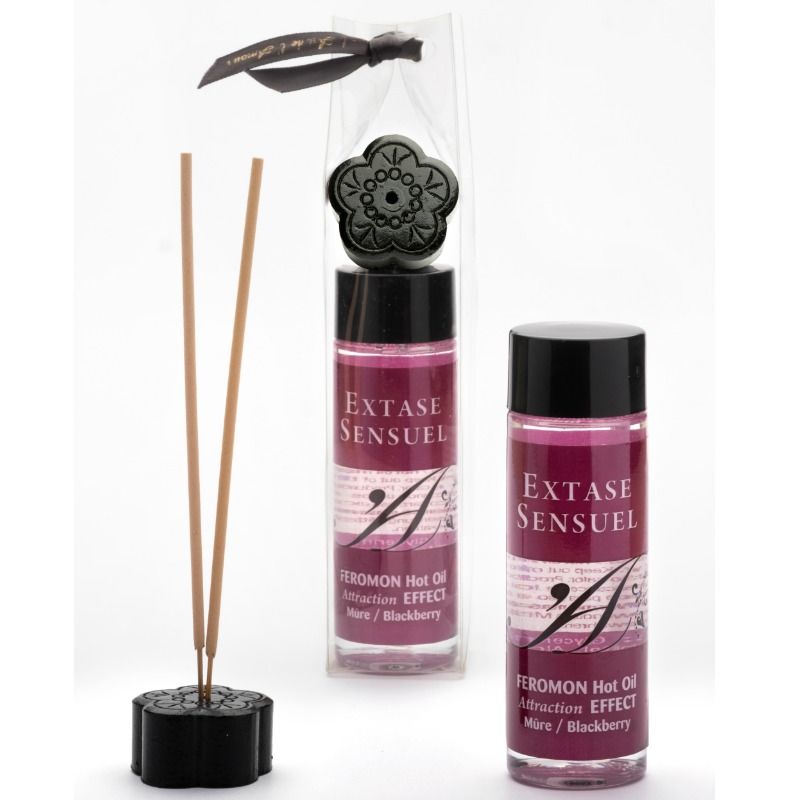 EXTASE SENSUAL - ÓLEO DE MASAJE EFEITO DE AQUECIMENTO COM FEROMÔNIOS DE BLACKBERRY 100 ML