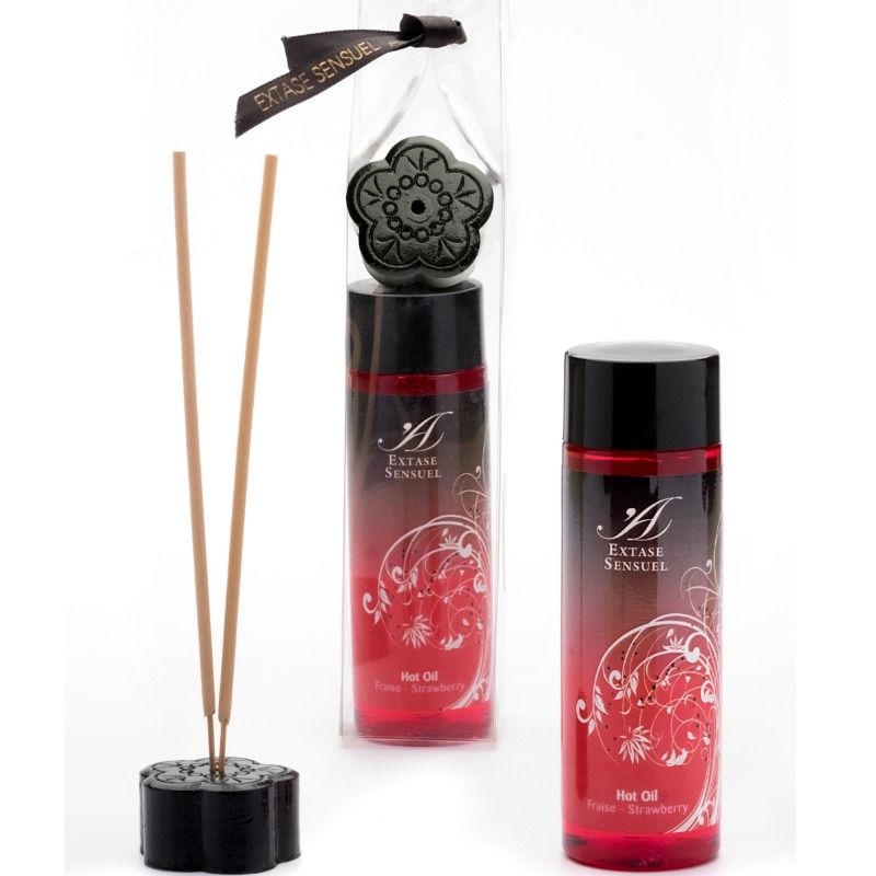 EXTASE SENSUAL - ÓLEO ESTIMULANTE CALOR MORANGO 100 ML - Sex Shop Sexy