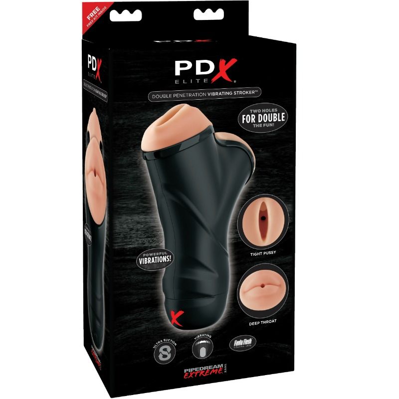 PDX ELITE - MASTURBADOR MASCULINO DUPLO BOCA E VAGINA - Sex Shop Sexy