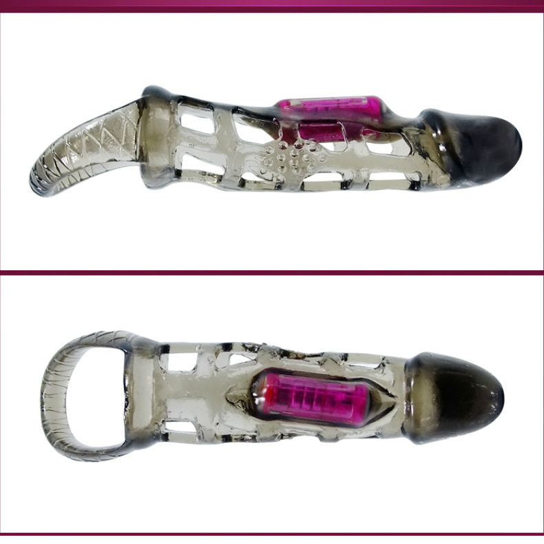 BAILE - CAPA EXTENSORA PARA PÊNIS COM VIBRAÇÃO E STRAP 13.5 CM - Sex Shop Sexy