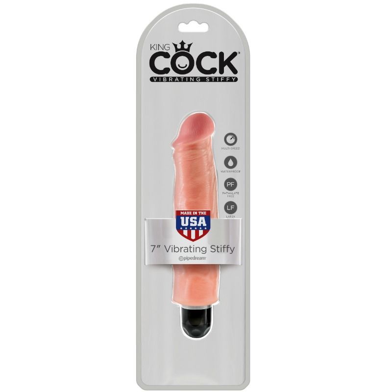 KING COCK - VIBRADOR REALISTA STIFFY 17.8 CM NATURAL - Sex Shop Sexy