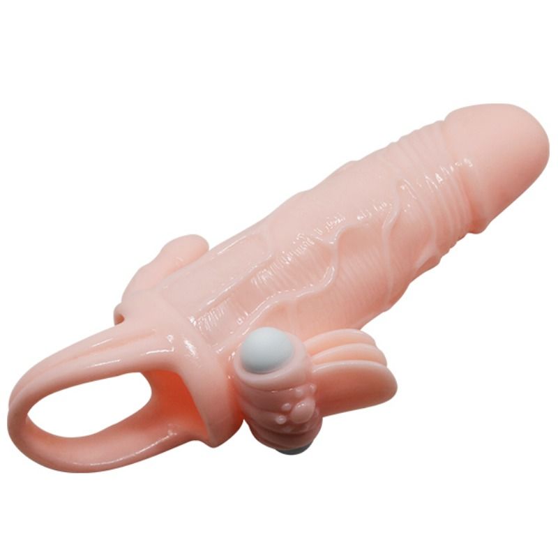 BAILE - BRAVE MAN CAPA PARA PÊNIS ANAL E CLITÓRIS VIBRADOR 16.5 CM NATURAL - Sex Shop Sexy
