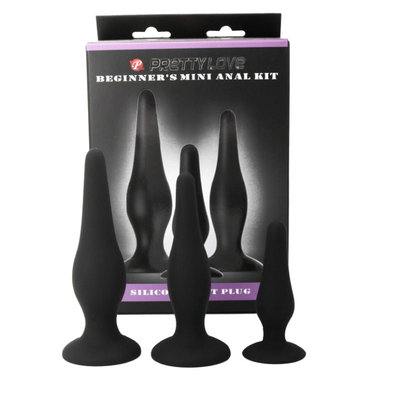 PRETTY LOVE - KIT DE INICIAÇÃO PLUGS ANAIS EM SILICONE - Sex Shop Sexy