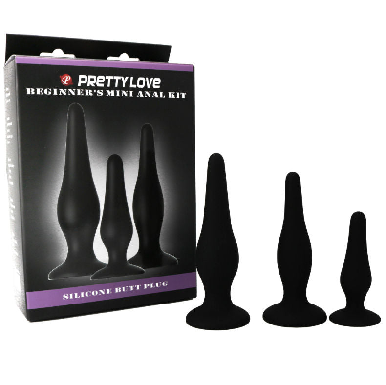 PRETTY LOVE - KIT DE INICIAÇÃO PLUGS ANAIS EM SILICONE - Sex Shop Sexy