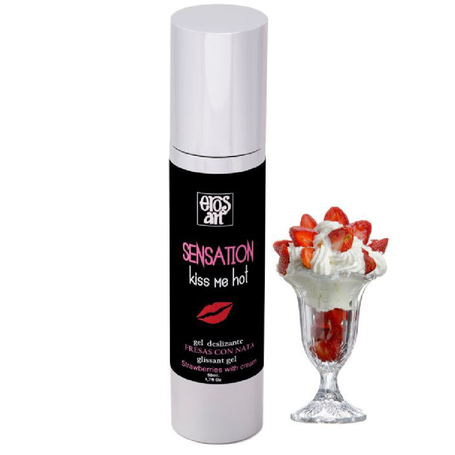 EROS-ART - SENSATTION LUBRIFICANTE NATURAL MORANGOS COM NATA 50 ML - Sex Shop Sexy
