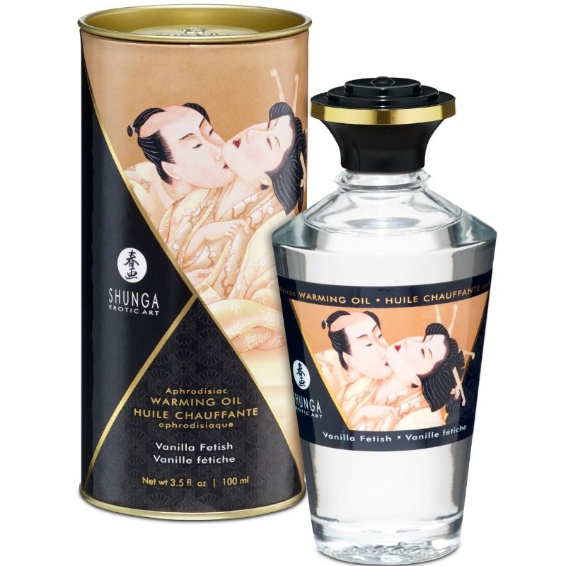 SHUNGA - ÓLEO DE MASSAGEM EFEITO CALOR SABOR BAUNILHA 100 ML - Sex Shop Sexy