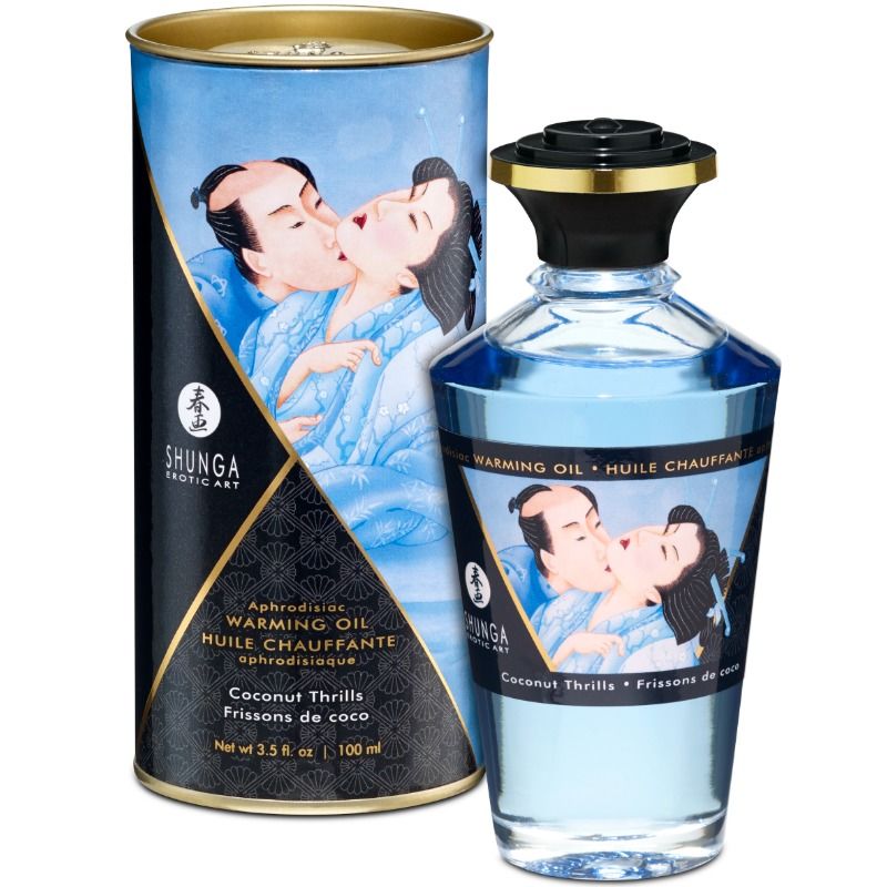 SHUNGA - ÓLEO DE MASSAGEM EFEITO CALOR SABOR COCO 100 ML - Sex Shop Sexy