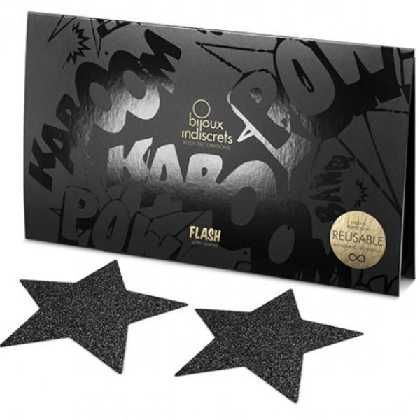 BIJOUX - INDISCRETS TAPA-MAMILOS FLASH ESTRELA PRETO - Sex Shop Sexy