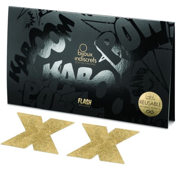 BIJOUX - INDISCRETS PEZONERAS FLASH CRUZ DOURADO - Sex Shop Sexy