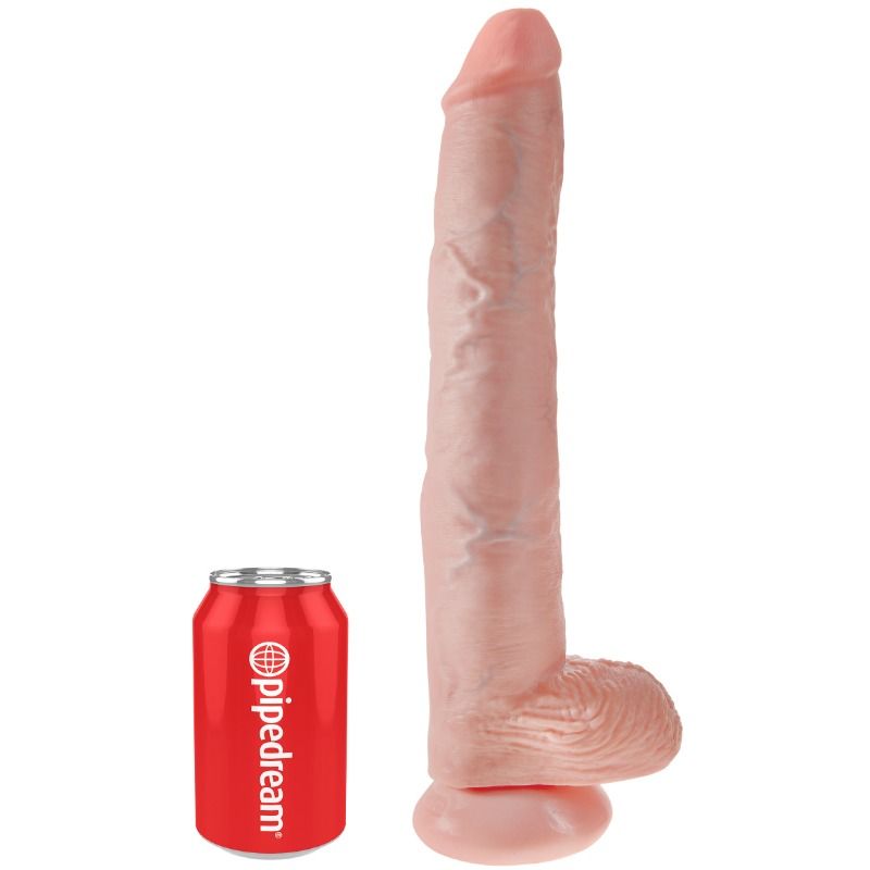KING COCK - DILDO REALISTA COM TESTÍCULOS 35.6 CM NATURAL - Sex Shop Sexy
