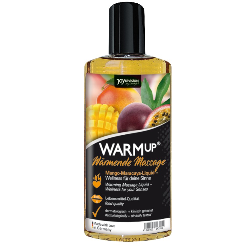 JOYDIVISION AQUAGLIDE - WARMUP ÓLEO DE MASSAGEM MANGA + MARACUJÁ 150 ML - Sex Shop Sexy