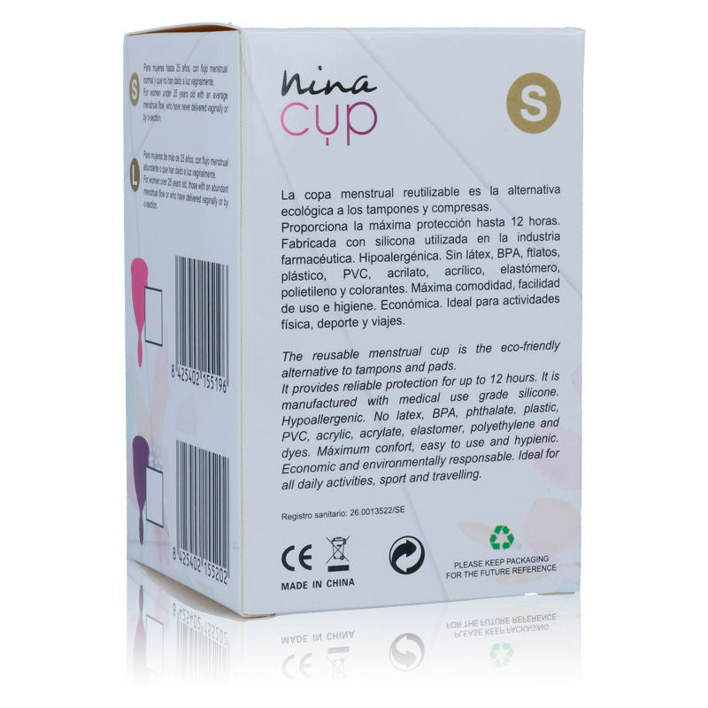 NINA KIKÍ - COPO MENSTRUAL ROSA - TAMANHO S - Sex Shop Sexy