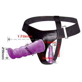 BAILE - ARNÊS ANAL E VAGINAL FEMININO LILÁS PONTO G 17 CM