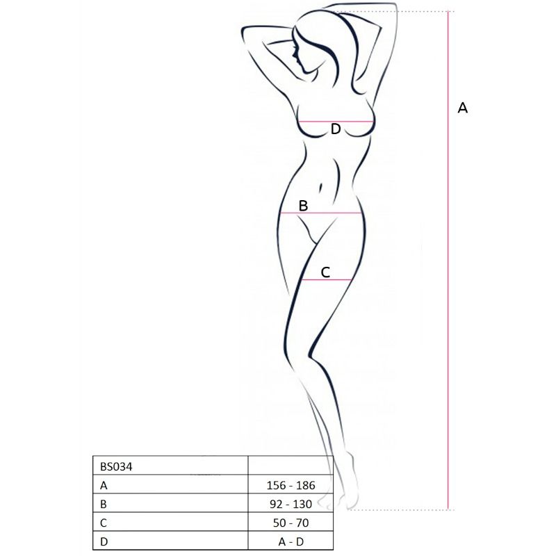 PASSION - BODYSTOCKING MULHER BS034 BRANCO TAMANHO ÚNICO - Sex Shop Sexy