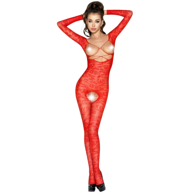 PASSION - BODYSTOCKING MULHER BS031 VERMELHO TAMANHO ÚNICO - Sex Shop Sexy