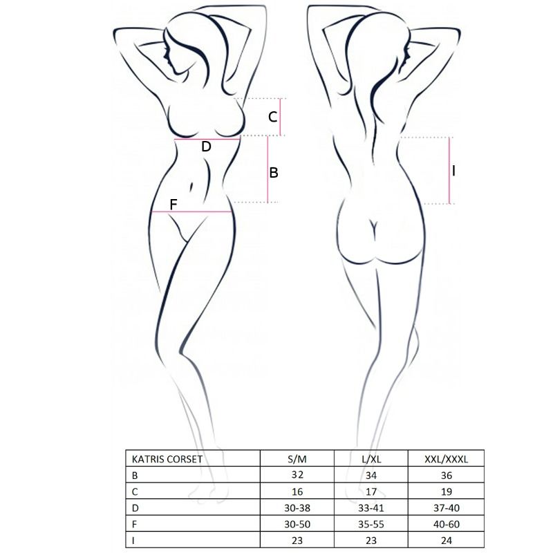 PASSION - MUJER KATRISS CORSET NEGRO TALLA L/XL