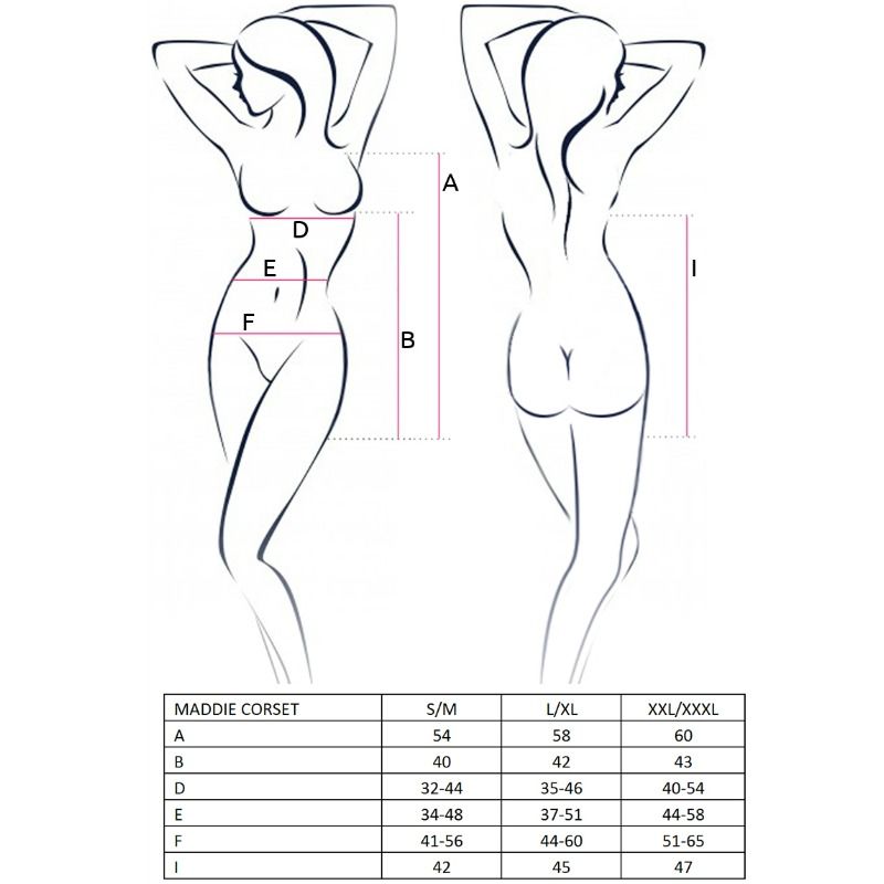 PASSION - MUJER MADDIE CORSET NEGRO TALLA L/XL