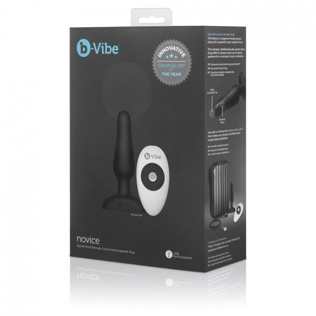 B-VIBE - PLUG ANAL DE CONTROLE REMOTO NOVICE PRETO - Sex Shop Sexy