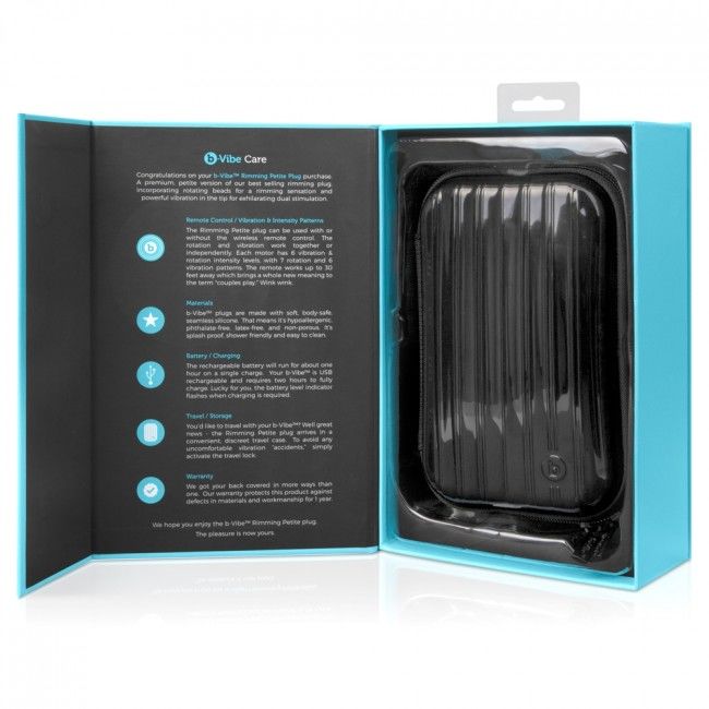B-VIBE - PLUG ANAL RIMMING COM CONTROLO REMOTO PETITE PRETO - Sex Shop Sexy