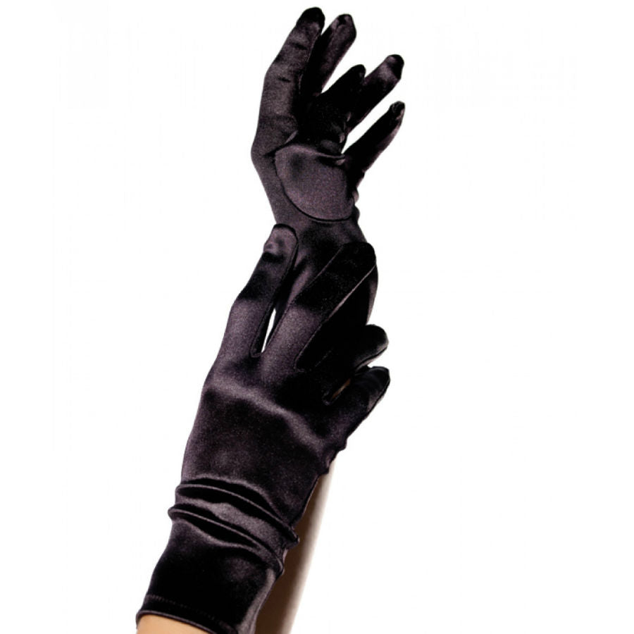 LEG AVENUE - LUVAS DE CETIM PRETO - Sex Shop Sexy