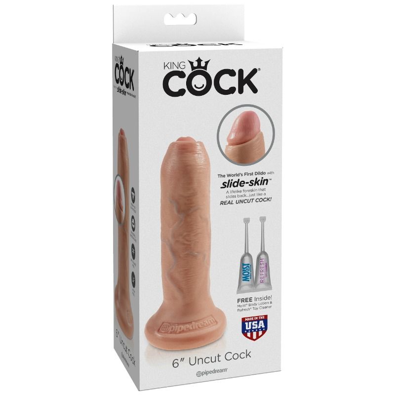 KING COCK - DILDO REALISTA UNCUT NATURAL 15 CM - Sex Shop Sexy