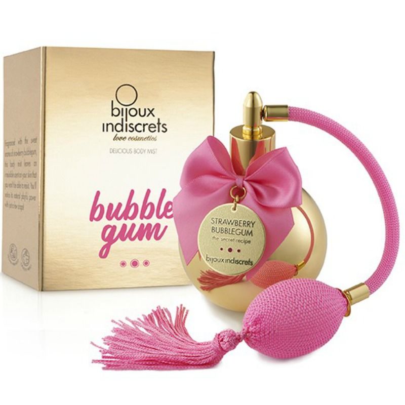 BIJOUX - BUBBLE GUM BRUMA CORPORAL DE PASTILHA ELÁSTICA DE MORANGO 100 ML - Sex Shop Sexy
