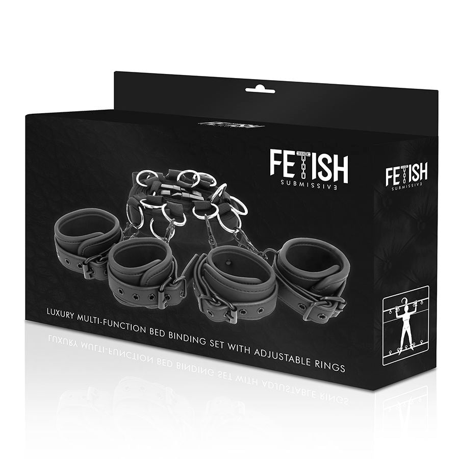 FETISH SUBMISSIVE - CONJUNTO DE CONTENÇÃO DE LUXO PARA CAMA COM FORRO EM NEOPRENO - Sex Shop Sexy