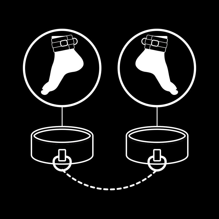 FETISH SUMISIVO - PUNKOS DE TORNOZELO DE COURO VEGANO COM FORRO DE NOPRENE