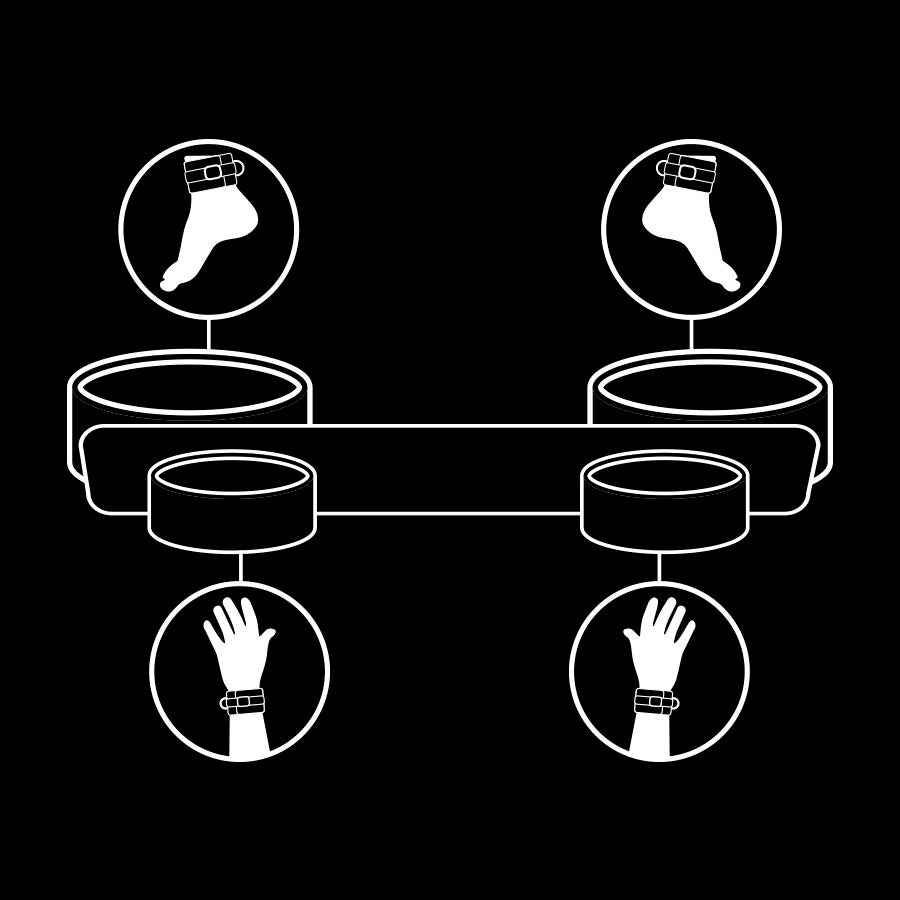 FETISH SUBMISSIVE - BARRA DE ESPALHAMENTO DE BONDAGE CON FORRO DE NOPRENE