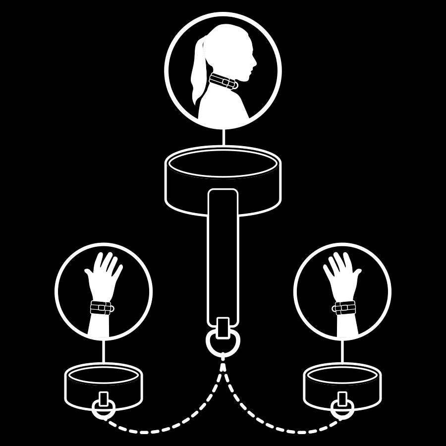 COLAR E ALGEMAS COURO VEGANO COM FORRO NEOPRENO - Sex Shop Sexy