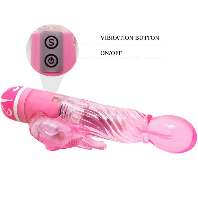 BAILE - VIBRADOR MULTIVELOCIDADE COM ESTIMULADOR ROSA - Sex Shop Sexy