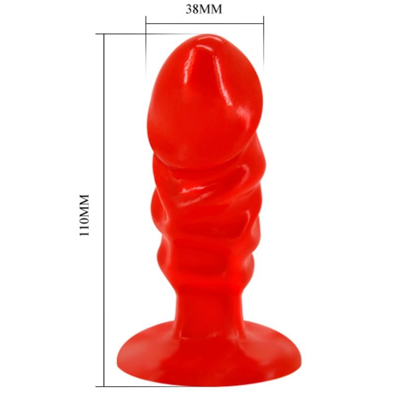 BAILE - PLUG ANAL UNISEXO CON VENTOSA ROJA