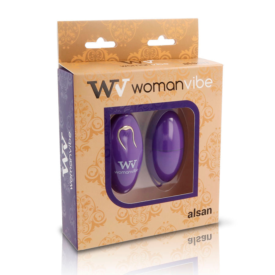 WOMANVIBE - ALSAN EGG CONTROLE REMOTO PRETO SILICONA ROXO
