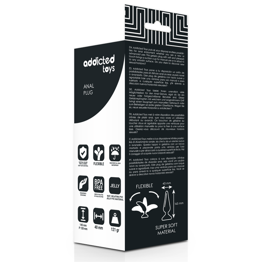 JUGUETES ADICTO - PLUG ANAL 14.5 CM NEGRO