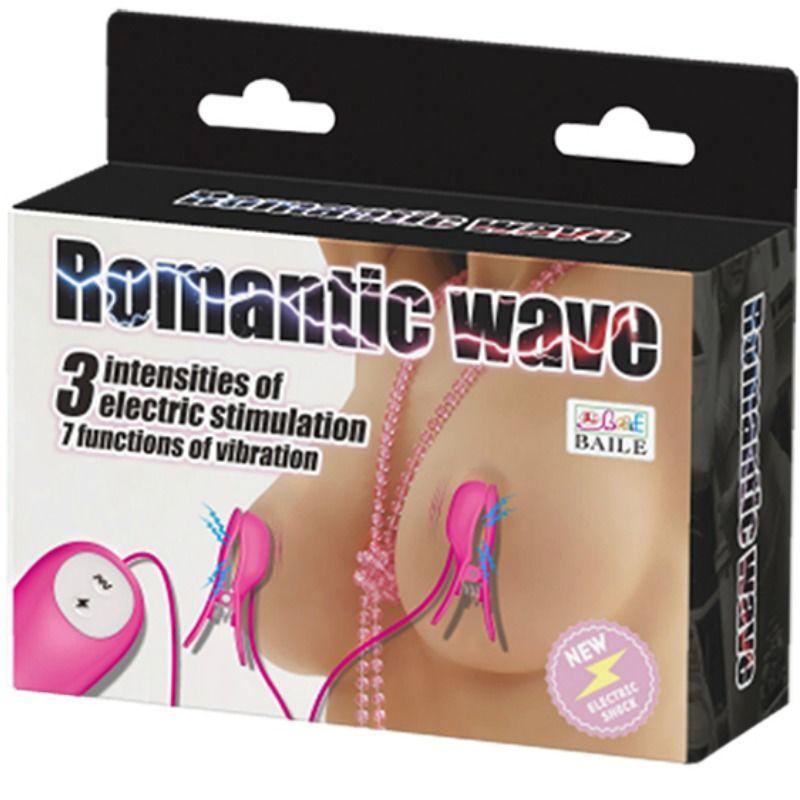 BAILE - PINÇAS ROMANTIC WAVE COM VIBRAÇÃO E ELETROCHOQUE FÚCSIA - Sex Shop Sexy