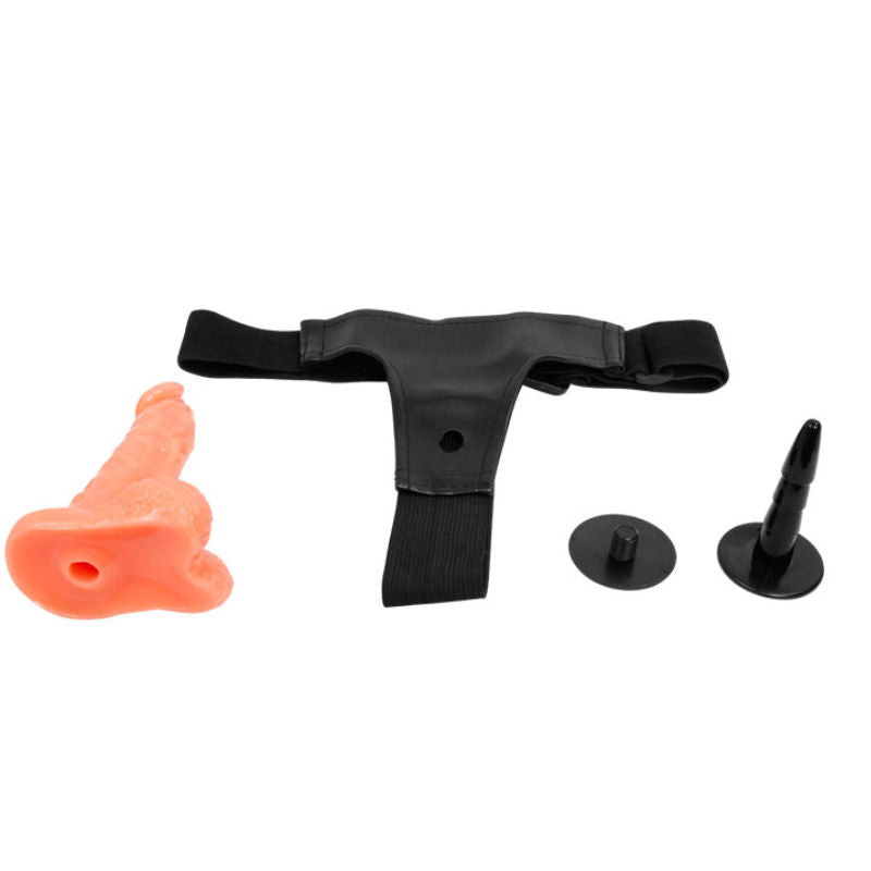 BAILE - ARNÊS COM PÊNIS REALISTA E CUECA AJUSTÁVEL ULTRA PASSIONATE 15.5 CM - Sex Shop Sexy