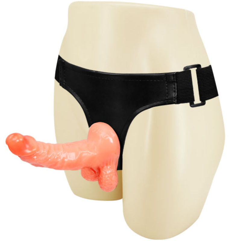 BAILE - ARNÊS COM PÊNIS REALISTA E CUECA AJUSTÁVEL ULTRA PASSIONATE 15.5 CM - Sex Shop Sexy