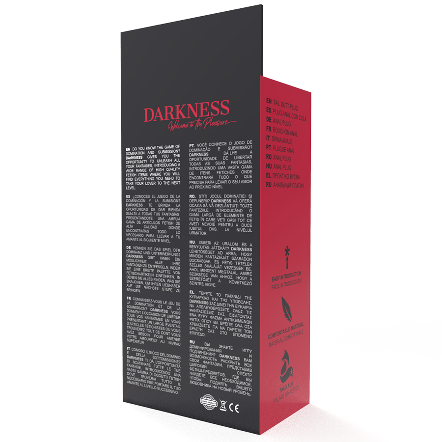 DARKNESS - BUTTPLUG ANAL EXTRA COM CAUDA PRETA 7 CM