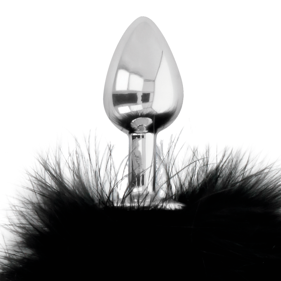 DARKNESS - BUTTPLUG ANAL EXTRA COM CAUDA PRETA 7 CM