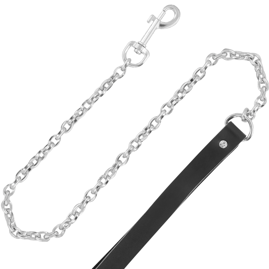 DARKNESS - COLLAR DE COURO DE ALTA CALIDAD COM TRELA