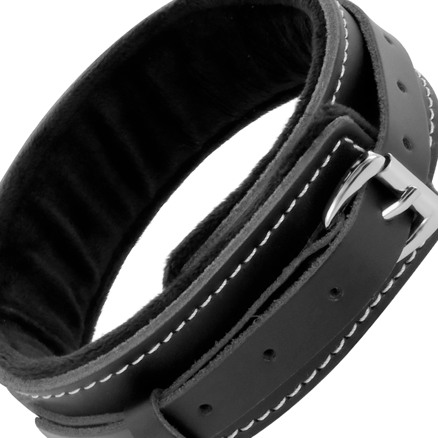DARKNESS - COLLAR DE COURO DE ALTA CALIDAD COM TRELA