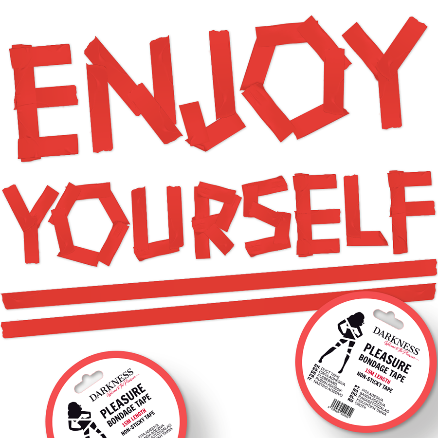 OSCURIDAD - FITA BONDAGE VERMELHA NÃO PEGAJOSA 15 M