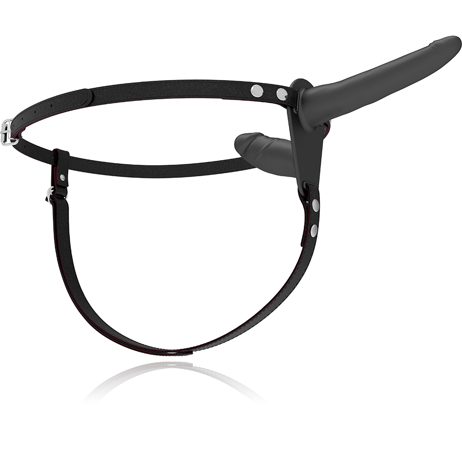 ARNÉS SUMISO FETICHE - DUPLA PENETRAO NEGRO