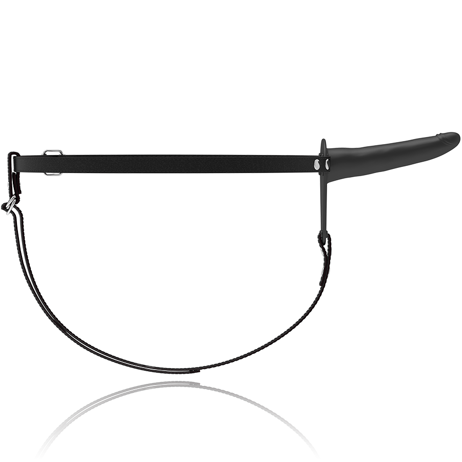 ARNÉS FETISH SUBMISSIVE - VIBRADOR SILICONA NEGRO 15 CM